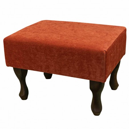 Small Footstool in a Pimlico Crush Copper Fabric SR16017 | Beaumont