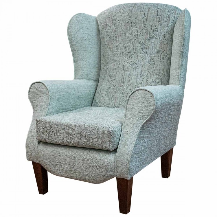 Armchair Aqua Floral Fabric Armchair Aqua Floral Fabric