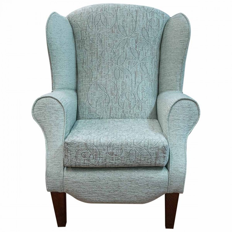 Wingback Armchair Aqua Floral Fabric Wingback Armchair Aqua Floral Fabric