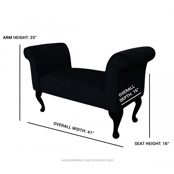 grey crushed velvet window seat dimensions