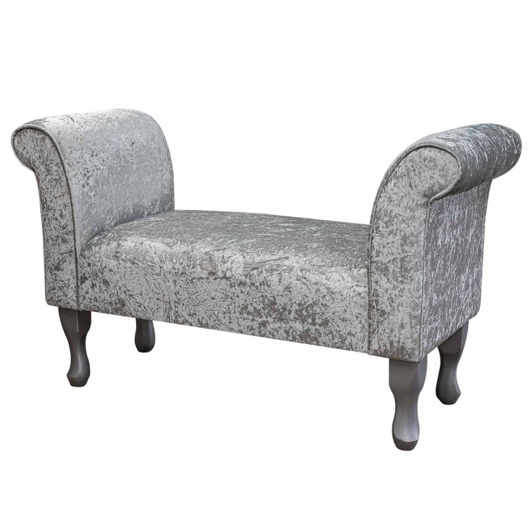 grey crushed velvet window seat