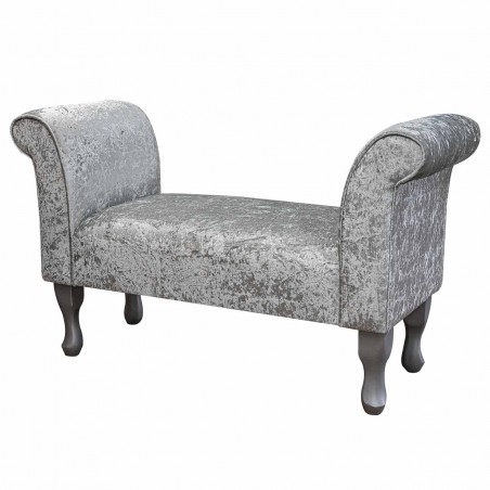 grey crushed velvet window seat