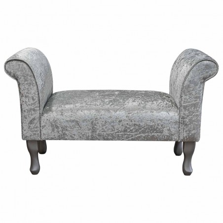 crushed velvet window seat in grey