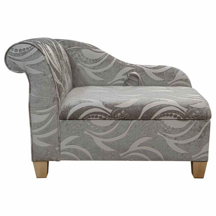 Storage Chaise Longue in a Zest Tribal Flower Fudge Fabric | Beaumont