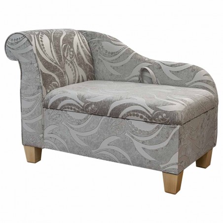 Storage Chaise Longue in a Zest Tribal Flower Fudge Fabric | Beaumont