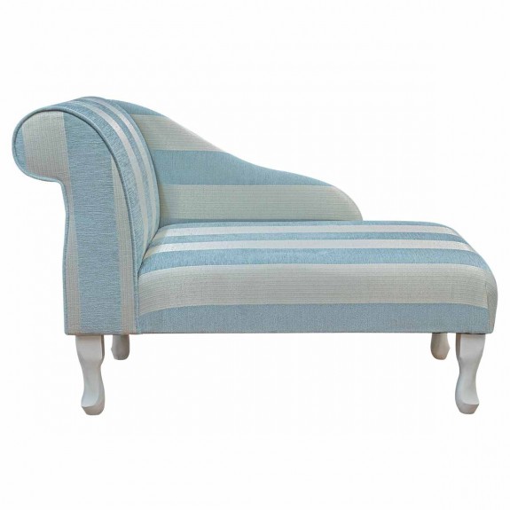 41" Mini Chaise Longue in a Woburn Blue Stripe Fabric