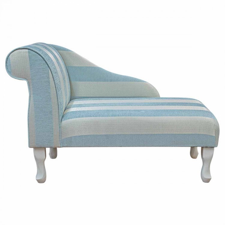 Mini Chaise Longue in a Woburn Blue Stripe Fabric SR17061 | Beaumont