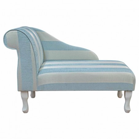Mini Chaise Longue in a Woburn Blue Stripe Fabric SR17061 | Beaumont