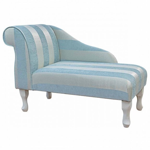 Mini Chaise Longue in a Woburn Blue Stripe Fabric SR17061 | Beaumont