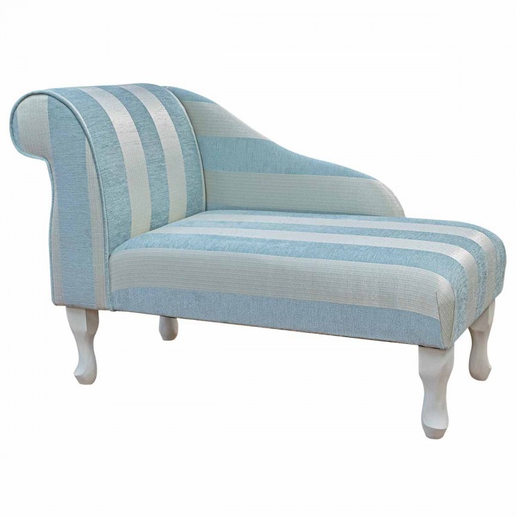 Mini Chaise Longue in a Woburn Blue Stripe Fabric SR17061 | Beaumont