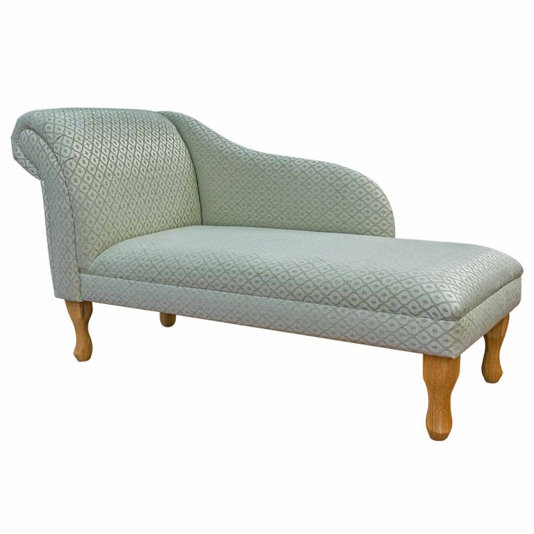 Chaise Longue in Woburn Trellis Green Fabric SR17083 | Beaumont