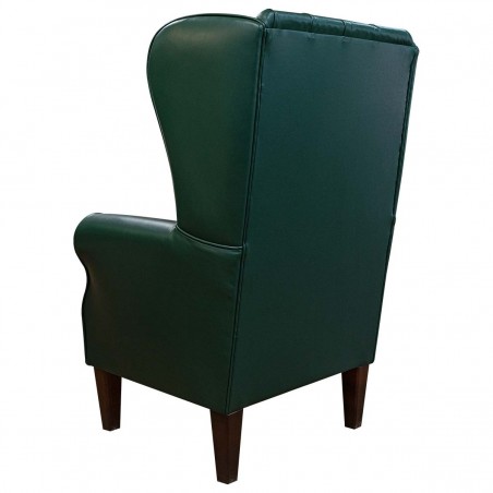 Large High Back Chair in Medal Forest Genuine Leather | Beaumont