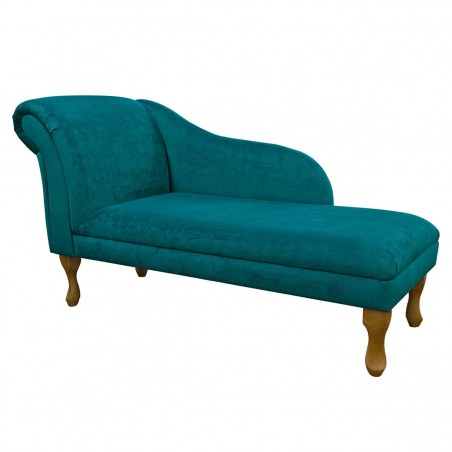 Chaise Longue in AquaVelvet Teal Velvet Fabric SR19244 | Beaumont