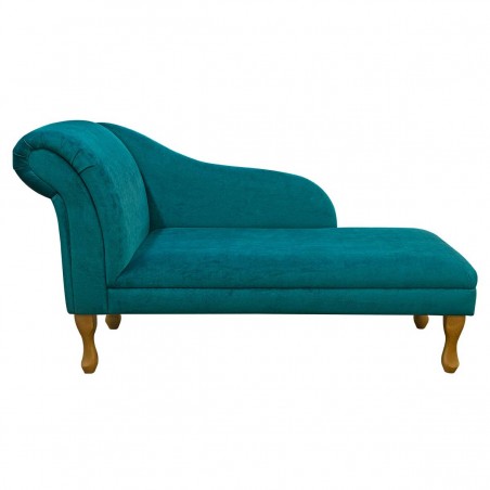 Chaise Longue in AquaVelvet Teal Velvet Fabric SR19244 | Beaumont