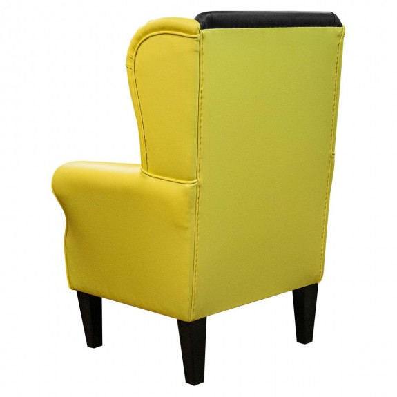 Standard Wingback Fireside Chair in a Lisbon Lemon & Noire Vinyl