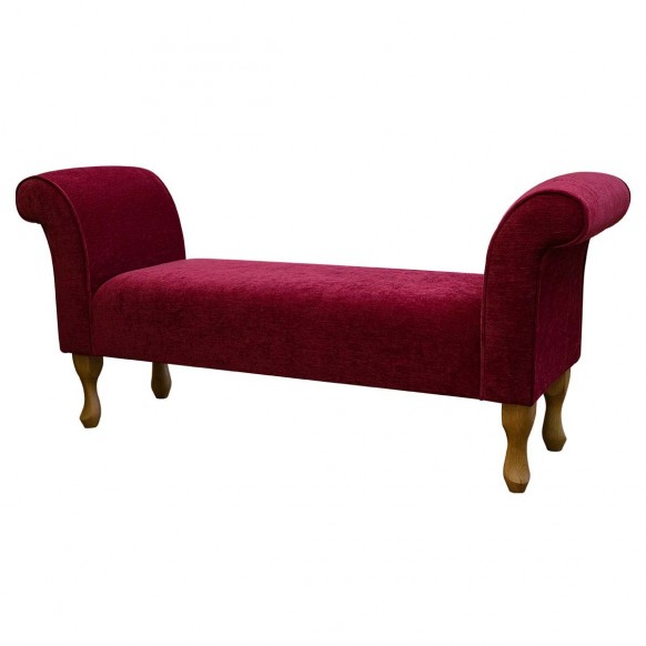 Medium Window Seat in a Pimlico Crushed Wine Red Fabric SR16019 | Beaumont