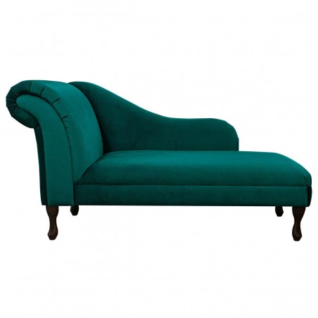 Chaise Longue in a Malta Emerald Luxury Velvet Fabric | Beaumont