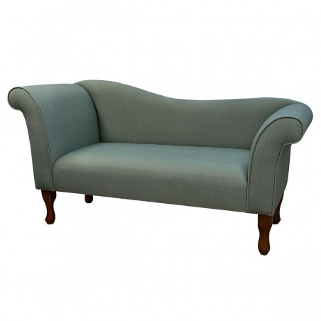 Designer Chaise Sofa in a Dundee Herringbone Sage Fabric | Beaumont