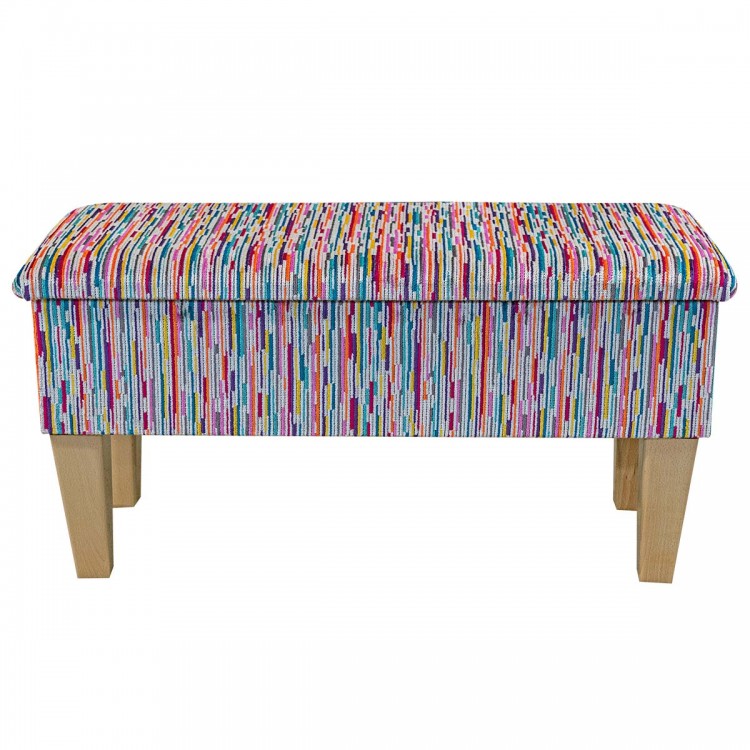 Dressing Table Stool in a Lana Latte Plaid Fabric LAN1601 | Beaumont