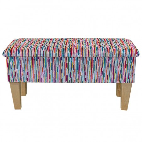 Dressing Table Stool in a Lana Latte Plaid Fabric LAN1601 | Beaumont