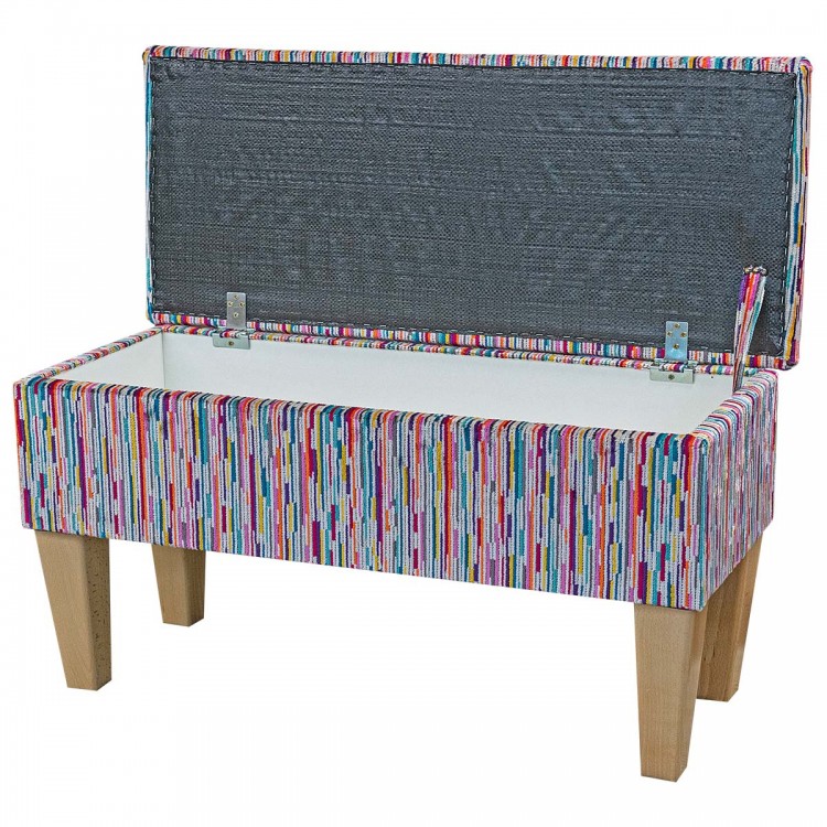 Dressing Table Stool in a Lana Latte Plaid Fabric LAN1601 | Beaumont