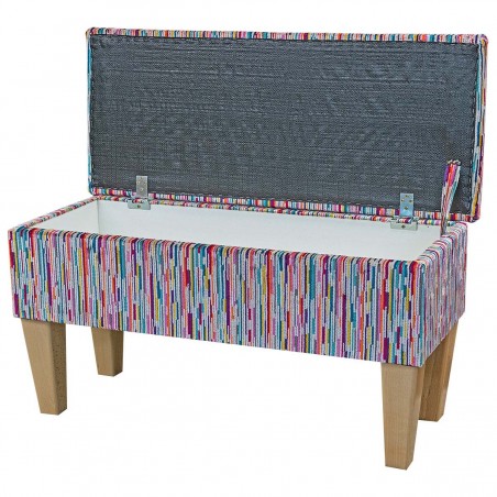 Dressing Table Stool in a Lana Latte Plaid Fabric LAN1601 | Beaumont