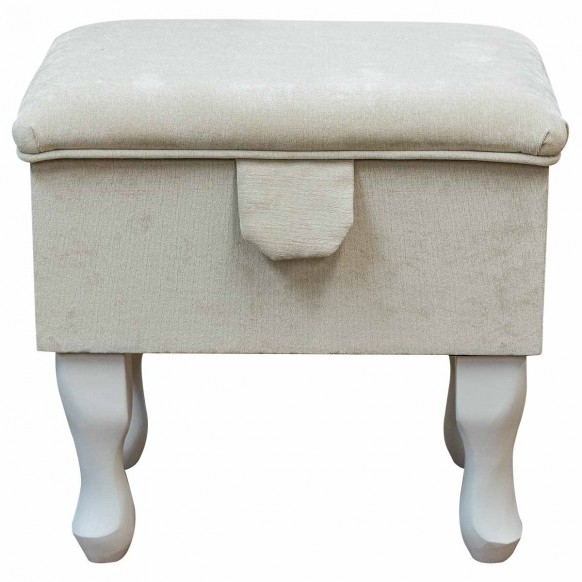 Small Cream Dressing Table Stool in a Dolce Mist Fabric