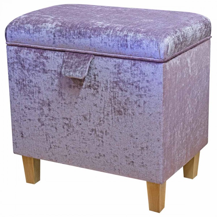 Tall Storage Ottoman in Pastiche Slub Petal Fabric SR18014 | Beaumont