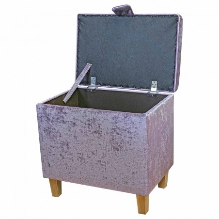 Tall Storage Ottoman in Pastiche Slub Petal Fabric SR18014 | Beaumont