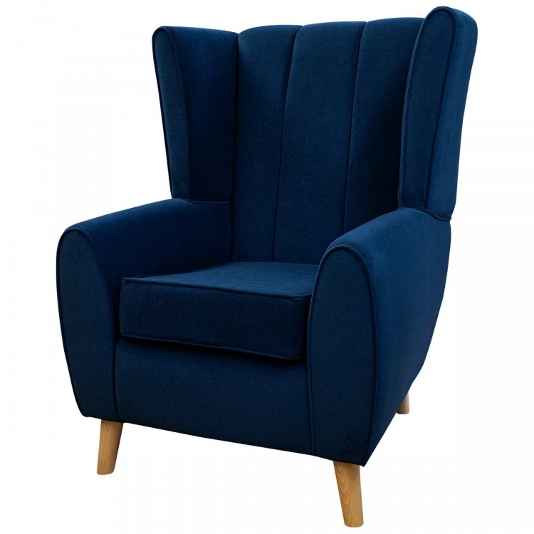 navy wingback armchair