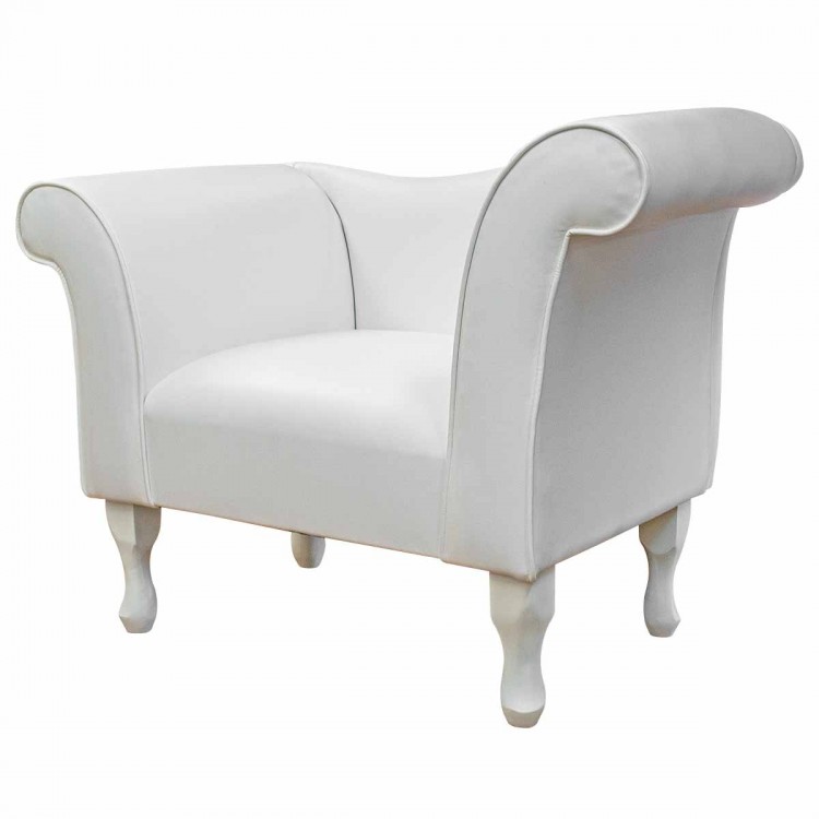 Designer Chaise Chair in a Lisbon Chalk Contract Vinyl | Beaumont