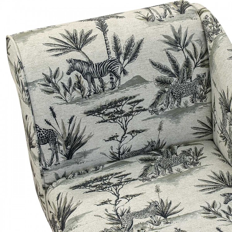 Mini Chaise Longue in Fryetts Safari Wildlife Fabric | Beaumont