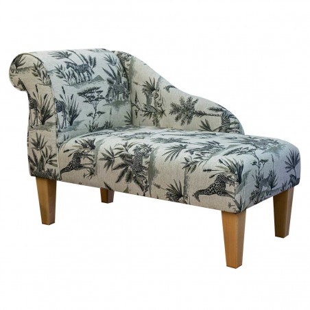 Mini Chaise Longue in Fryetts Safari Wildlife Fabric | Beaumont