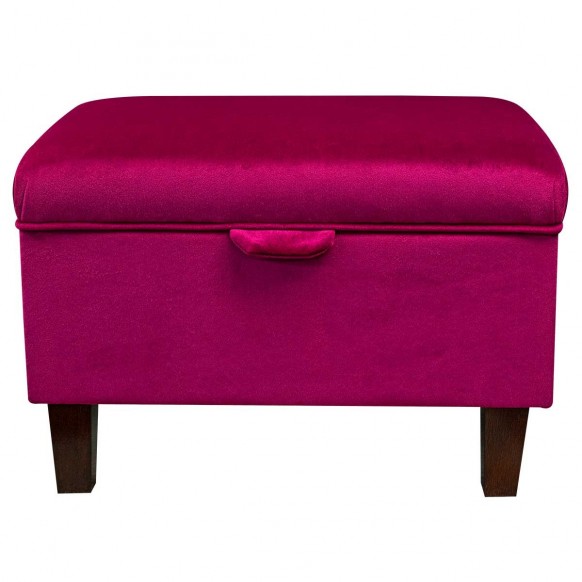 Storage Footstool, Ottoman, Pouffe in a Monaco Boysenberry Supersoft Velvet Fabric
