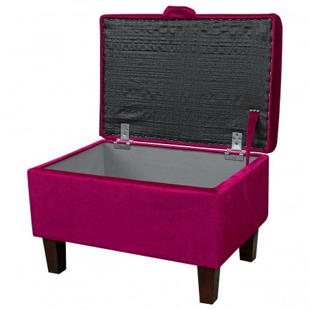 Storage Ottoman in Monaco Boysenberry Supersoft Velvet Fabric | Beaumont