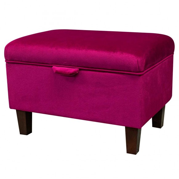 Storage Ottoman in Monaco Boysenberry Supersoft Velvet Fabric | Beaumont