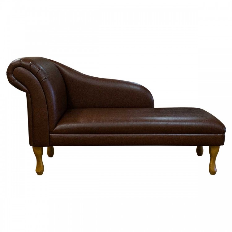 Chaise Longue in Denver Chestnut Faux Leather Fabric SR14400 | Beaumont