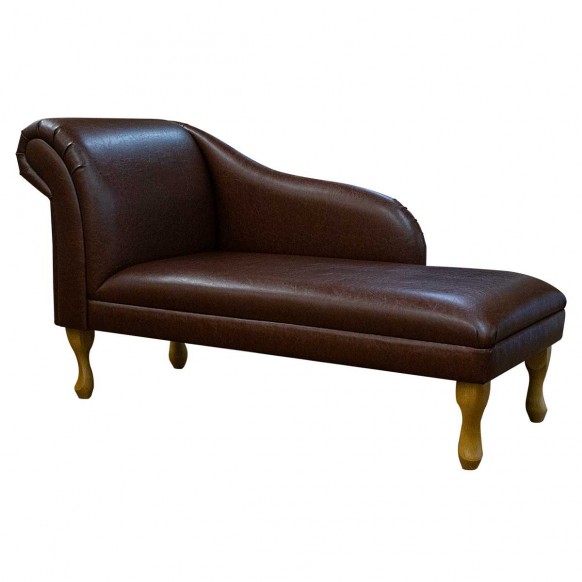 Chaise Longue in Denver Chestnut Faux Leather Fabric SR14400 | Beaumont