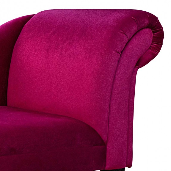 52" Medium Chaise Longue in a Monaco Boysenberry Supersoft Velvet Fabric