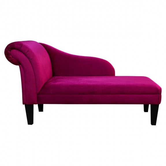 52" Medium Chaise Longue in a Monaco Boysenberry Supersoft Velvet Fabric