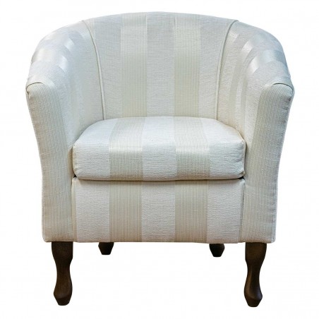 Designer Tub Chair in a Woburn Oyster Stripe Fabric SR17064 | Beaumont