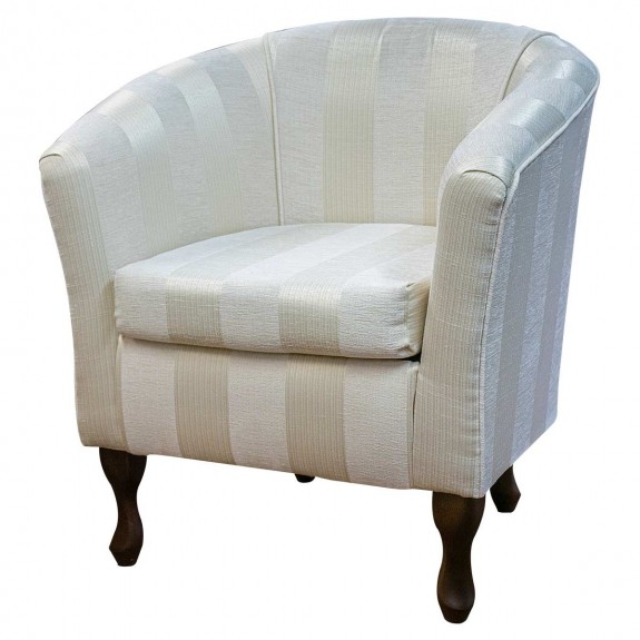 Designer Tub Chair in a Woburn Oyster Stripe Fabric SR17064 | Beaumont