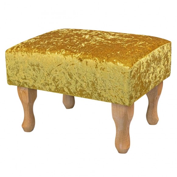 gold crushed velvet footstool