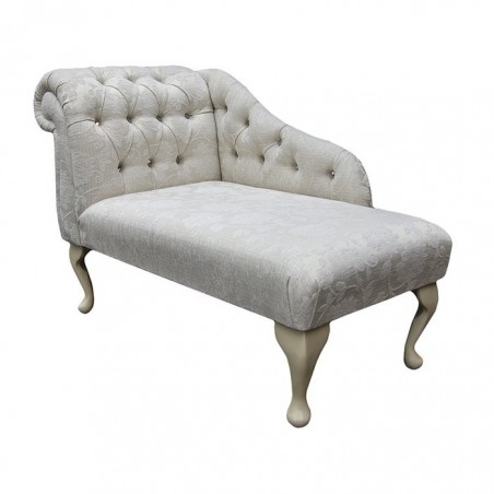 41" Buttoned Mini Chaise Longue in a Woburn Floral Oyster Fabric - 17074