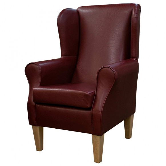 Standard Wingback Fireside Westoe Chair in a Denver Contract Vinyl Smooth Wine