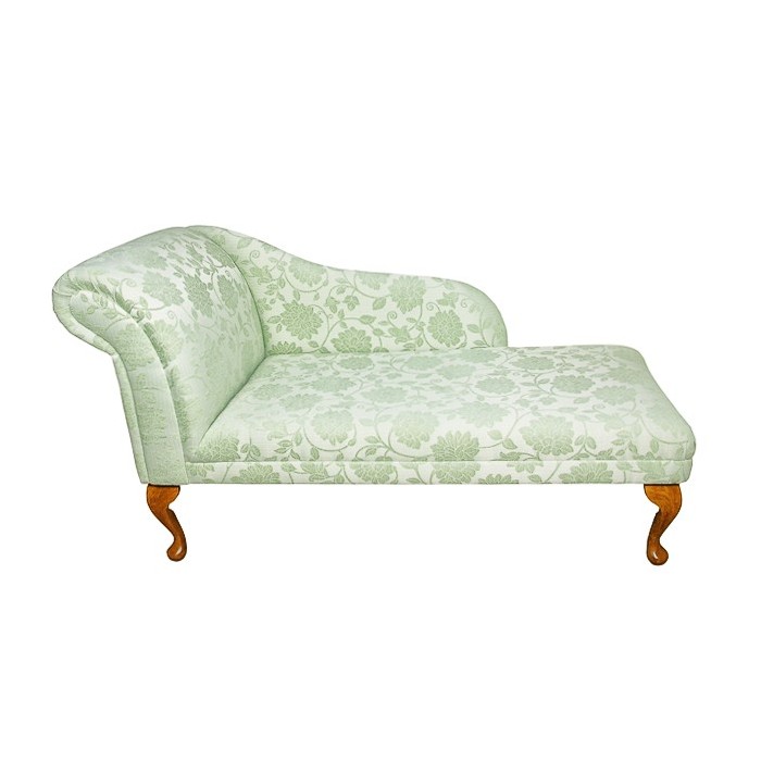 52" Classic Style Chaise Longue in a Floral Green Fabric - 17073