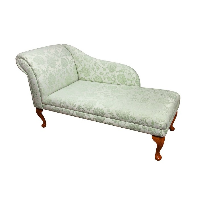 52" Classic Style Chaise Longue in a Floral Green Fabric - 17073