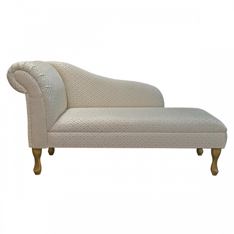 Medium Chaise Longue in Woburn Gold Trellis Fabric SR17080 | Beaumont