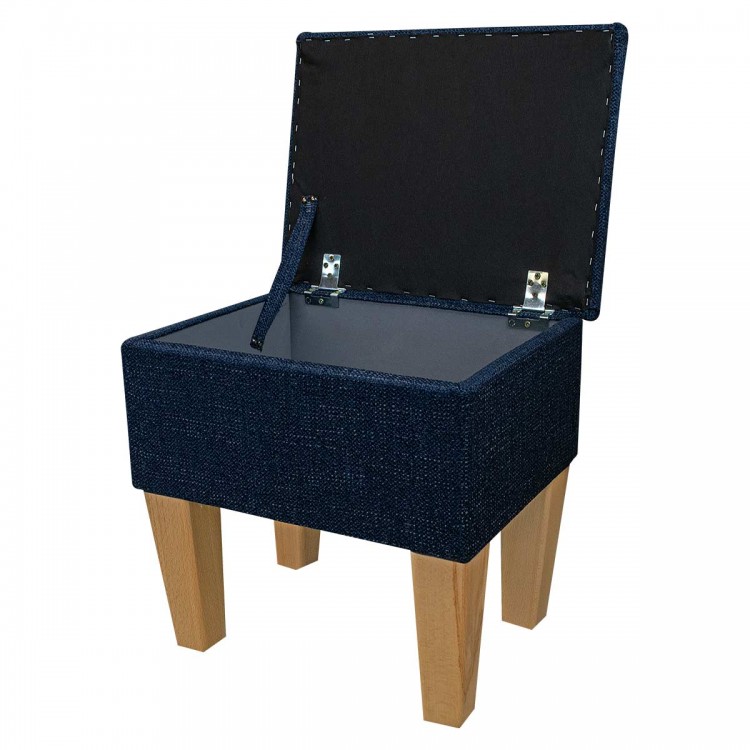 small navy dressing table stool