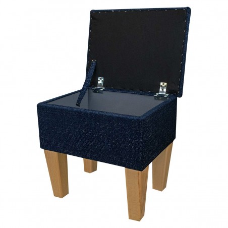 small navy dressing table stool